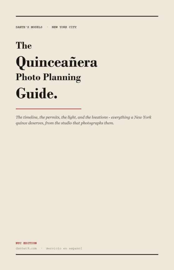 Cover of The Quinceañera Photo Planning Guide, NYC Edition, by Dante's Models